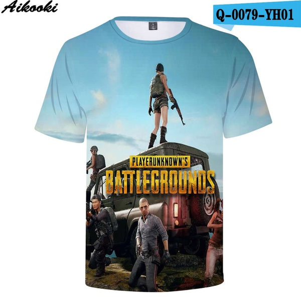 Hot Game PUBG 3D t shirt Men/women Aikooki Fashion Playerunknown's Battlegrounds Men's t shirt PUBG 3D Print Plus Size Clothe