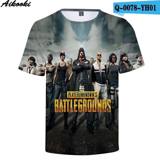 Hot Game PUBG 3D t shirt Men/women Aikooki Fashion Playerunknown's Battlegrounds Men's t shirt PUBG 3D Print Plus Size Clothe