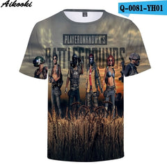 Hot Game PUBG 3D t shirt Men/women Aikooki Fashion Playerunknown's Battlegrounds Men's t shirt PUBG 3D Print Plus Size Clothe
