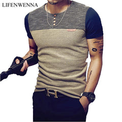 Casual Patchwork Short Sleeve