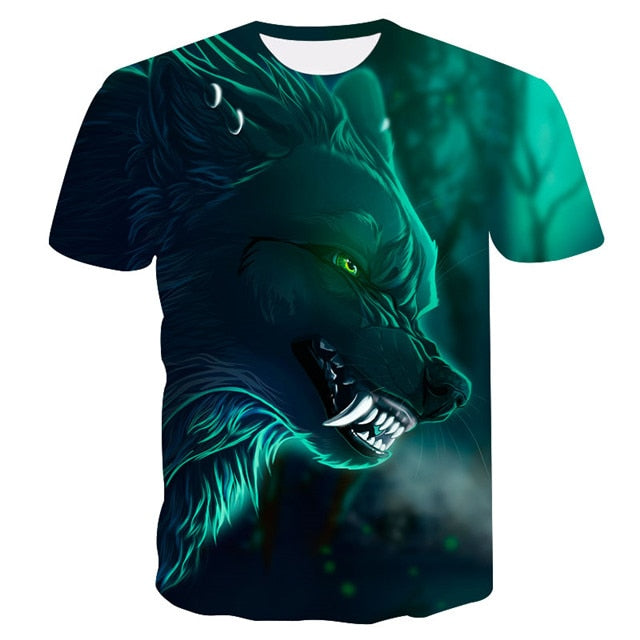 Wolf 3D Print Animal Cool Funny T-Shirt