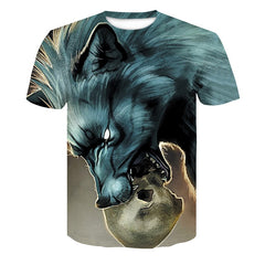 Wolf 3D Print Animal Cool Funny T-Shirt